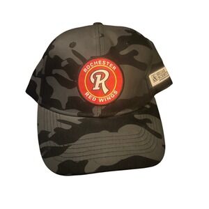 Rochester Red Wings MiLB Melonwear Snapback Hat Camo Black Gray Baseball Cap